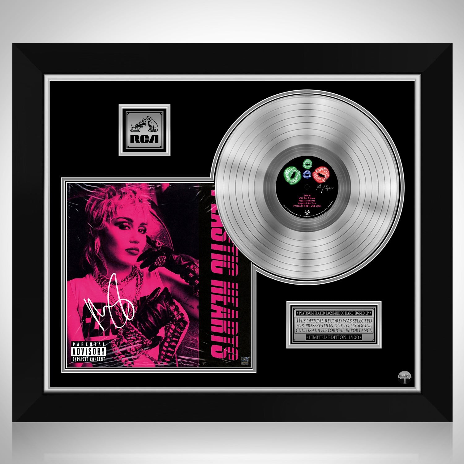 Miley Cyrus - Plastic Hearts Platinum LP Limited Signature Edition Custom  Frame
